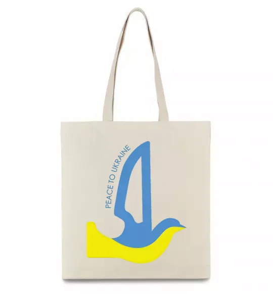 Эко-сумка Peace to Ukraine - голуб миру Бежевый фото