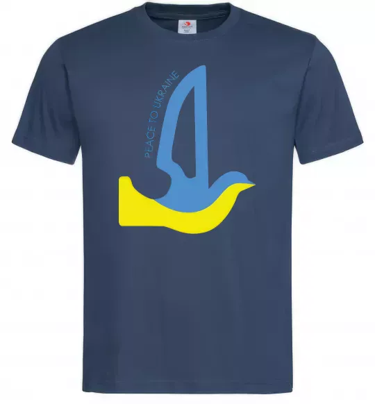 Мужская футболка Peace to Ukraine - голуб миру Темно-синий фото