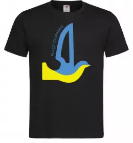 Мужская футболка Peace to Ukraine - голуб миру Черный фото