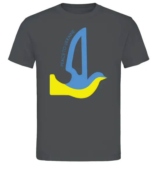 Мужская футболка Peace to Ukraine - голуб миру Графит фото