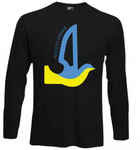 Лонгслив Peace to Ukraine - голуб миру Черный фото