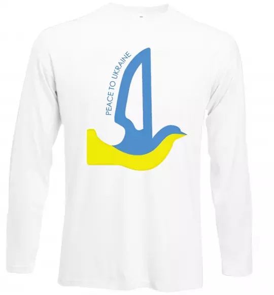 Лонгслив Peace to Ukraine - голуб миру Белый фото