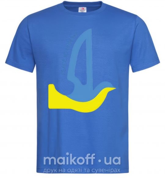 Чоловіча футболка Peace to Ukraine - голуб миру Яскраво-синій фото