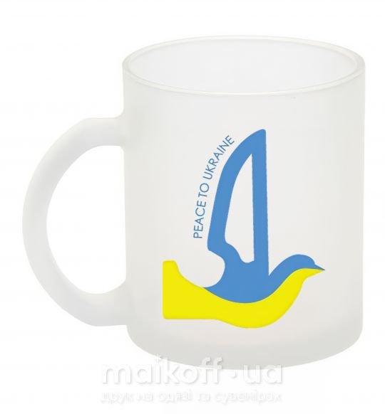 Чашка скляна Peace to Ukraine - голуб миру Фроузен фото