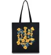 Еко-сумка Герб з жовтими квітками Чорний Еко-сумка Герб з жовтими квітками Чорний фото