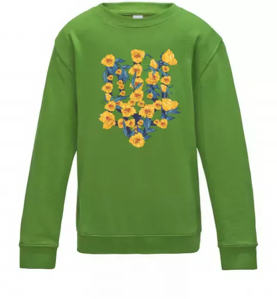 Детский Свитшот Герб з жовтими квітками Лаймовый фото