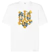 Футболка Оверсайз Герб з жовтими квітками Белый фото