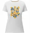 Жіноча преміум футболка Герб з жовтими квітками Білий фото