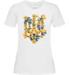 Жіноча футболка Герб з жовтими квітками Білий фото