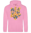 Жіноча толстовка (худі) Герб з жовтими квітками Рожевий фото