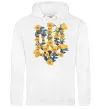Женская толстовка (худи) Герб з жовтими квітками Белый Женская толстовка (худи) Герб з жовтими квітками Белый фото