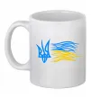 Чашка керамическая Герб і Прапор України Белый фото