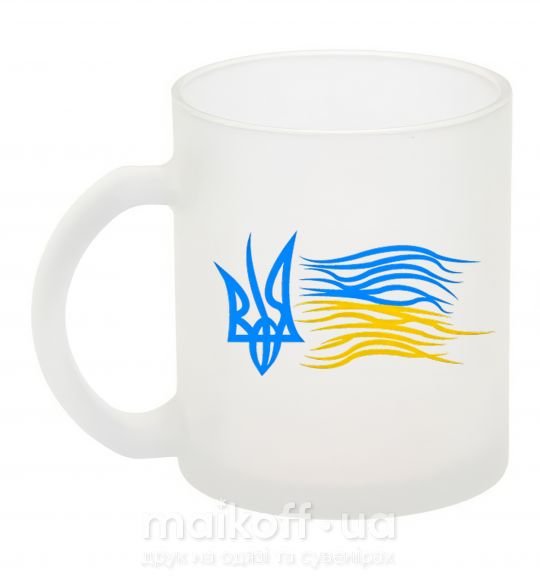 Чашка скляна Герб і Прапор України Фроузен фото