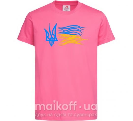 Дитяча футболка Герб і Прапор України Яскраво-рожевий фото