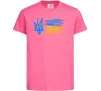Дитяча футболка Герб і Прапор України Яскраво-рожевий фото