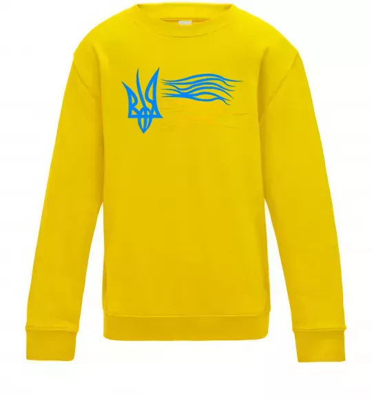 Дитячий світшот Герб і Прапор України Сонячно жовтий фото