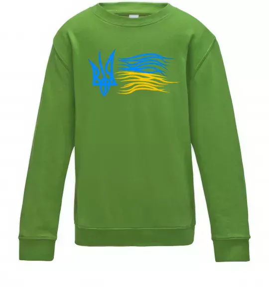 Дитячий світшот Герб і Прапор України Лаймовий фото