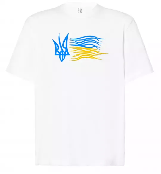 Футболка Оверсайз Герб і Прапор України Белый фото