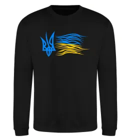 Свитшот Герб і Прапор України Черный фото