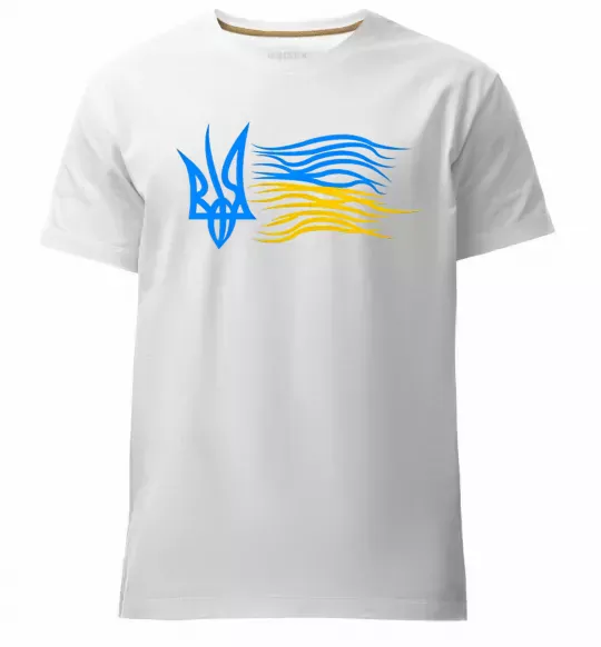 Мужская премиум футболка Герб і Прапор України Белый фото