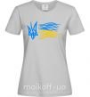 Жіноча футболка Герб і Прапор України Сірий фото