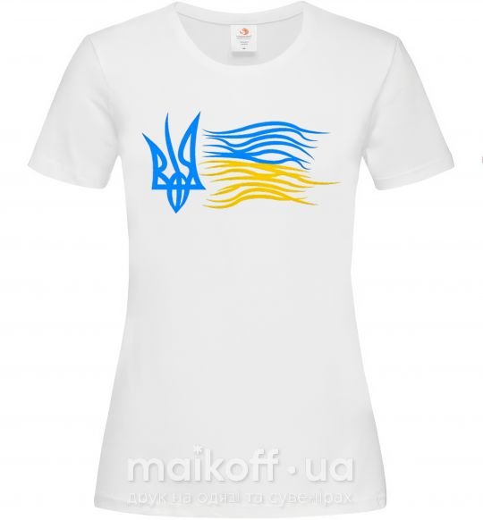 Женская футболка Герб і Прапор України Белый фото