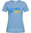 Жіноча футболка Герб і Прапор України Блакитний фото