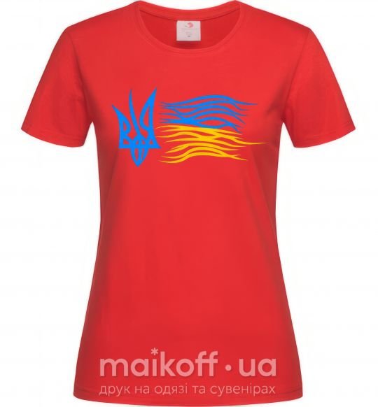 Жіноча футболка Герб і Прапор України Червоний фото