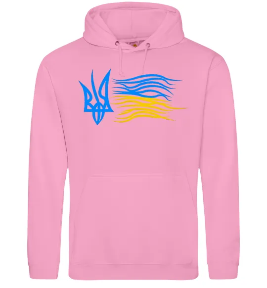 Чоловіча толстовка (худі) Герб і Прапор України Рожевий фото