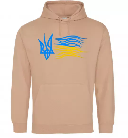 Жіноча толстовка (худі) Герб і Прапор України Пісочний фото