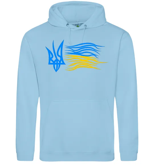 Жіноча толстовка (худі) Герб і Прапор України Блакитний фото