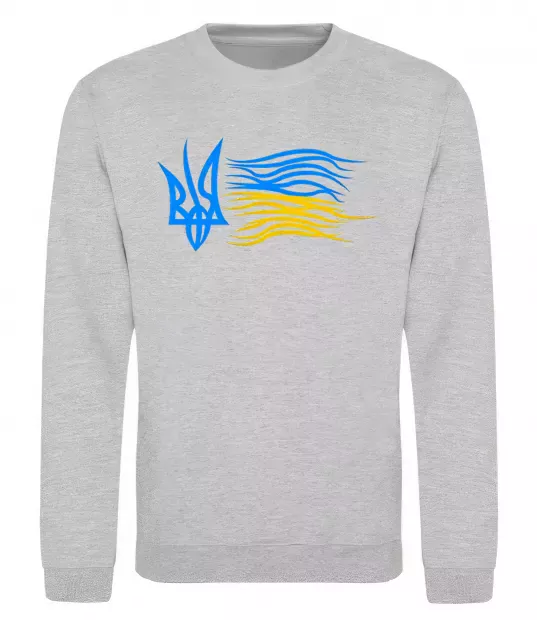 Свитшот Герб і Прапор України Серый меланж фото