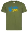 Мужская футболка Герб і Прапор України Оливковый фото