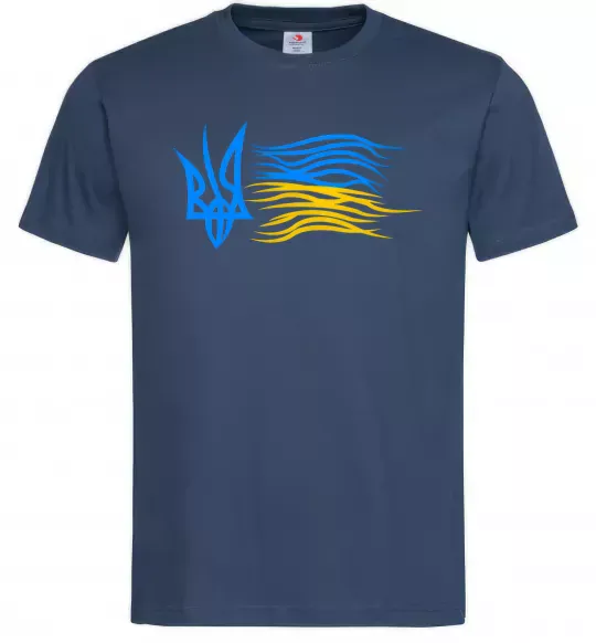 Мужская футболка Герб і Прапор України Темно-синий фото