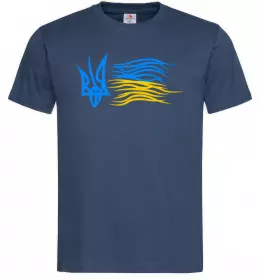 Мужская футболка Герб і Прапор України Темно-синий фото