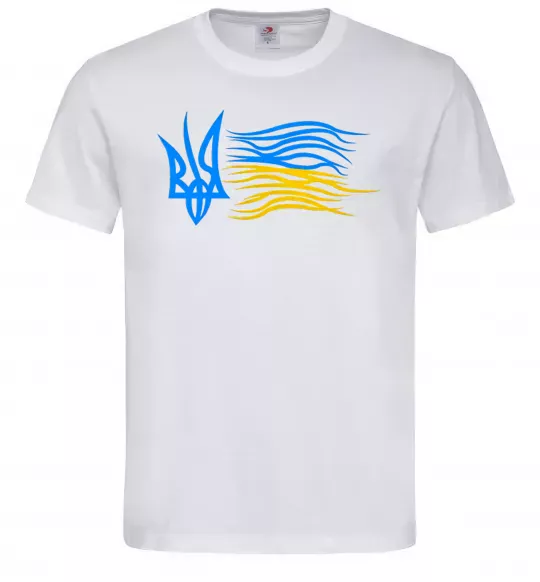 Мужская футболка Герб і Прапор України Белый фото
