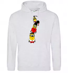 Мужская толстовка (худи) Посіпаки Козаки Серый меланж фото