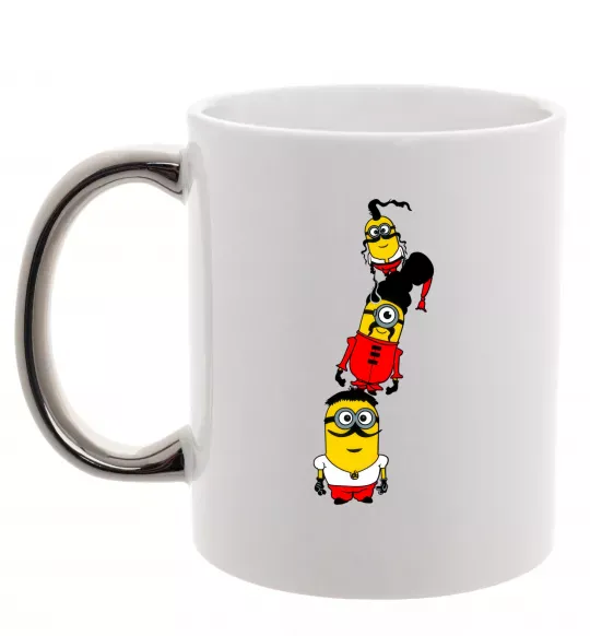 Чашка з кольоровою ручкою Посіпаки Козаки Срібло фото