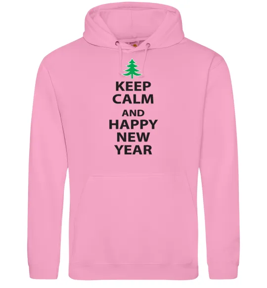 Мужская толстовка (худи) Keep calm and happy new year Розовый фото