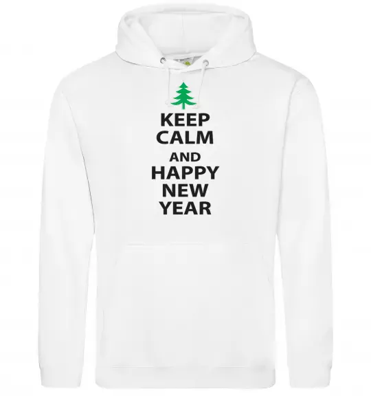 Жіноча толстовка (худі) Keep calm and happy new year Білий фото