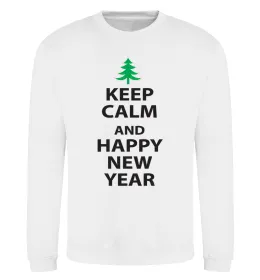 Світшот Keep calm and happy new year Білий фото