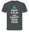 Мужская футболка Keep calm and happy new year Графит фото