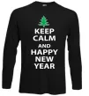 Лонгслив Keep calm and happy new year Черный фото