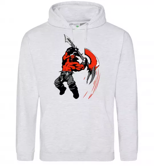 Мужская толстовка (худи) ДОТА Серый меланж фото