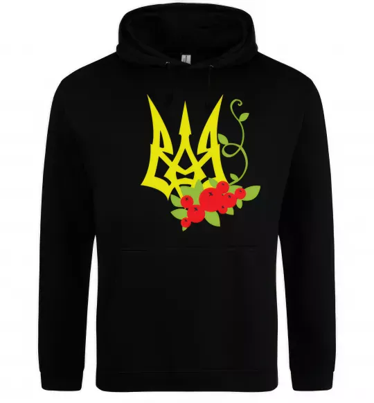 Чоловіча толстовка (худі) Герб з калиною Чорний фото