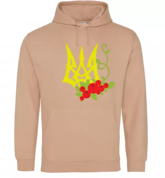 Чоловіча толстовка (худі) Герб з калиною Пісочний фото