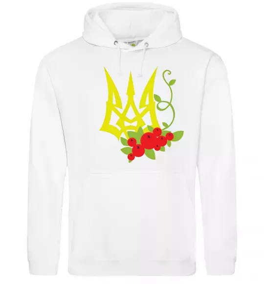 Женская толстовка (худи) Герб з калиною Белый фото