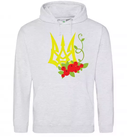 Женская толстовка (худи) Герб з калиною Серый меланж фото