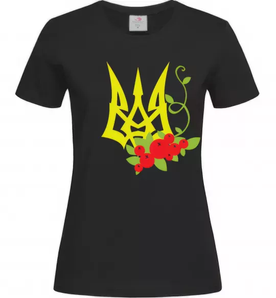Жіноча футболка Герб з калиною Чорний фото