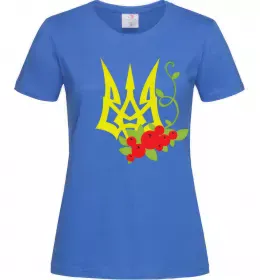 Жіноча футболка Герб з калиною Яскраво-синій фото